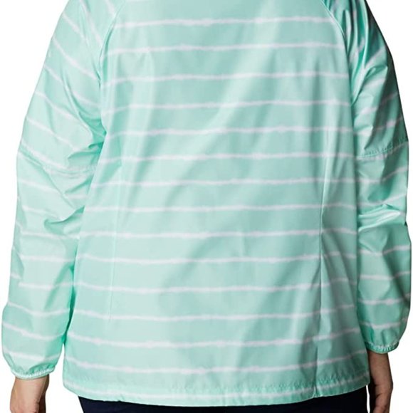 🆕Columbia Women's Side Hill™ Printed Windbreaker, XL-Mint Cay Tie Dye Stripe Pr - Picture 7 of 7